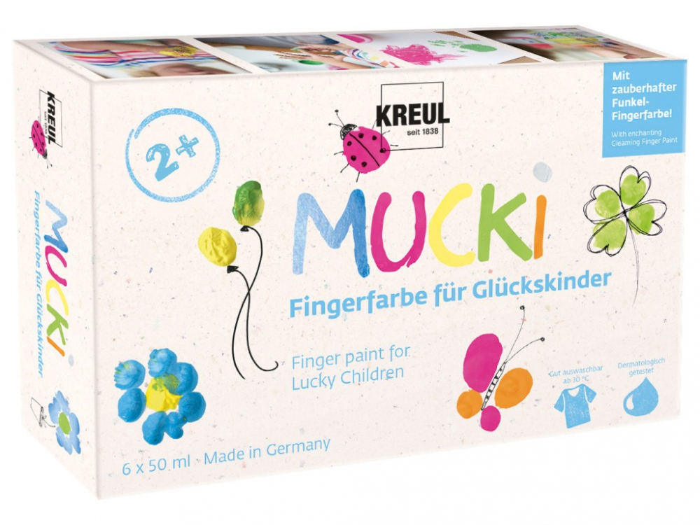 Set Vopsea Degete Kreul Mucki, 6 Culori