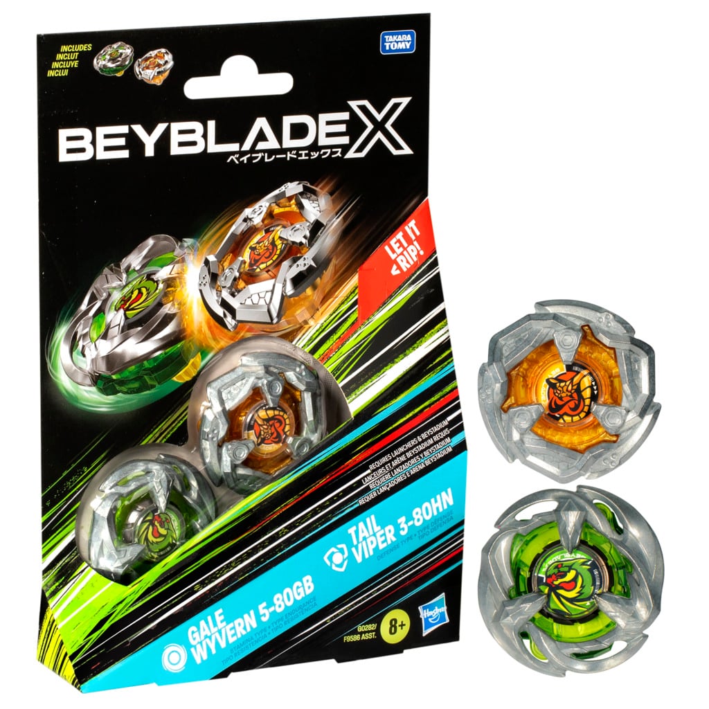 Set 2 Spinneri Beyblade X Gale Wyvern & Tail Viper