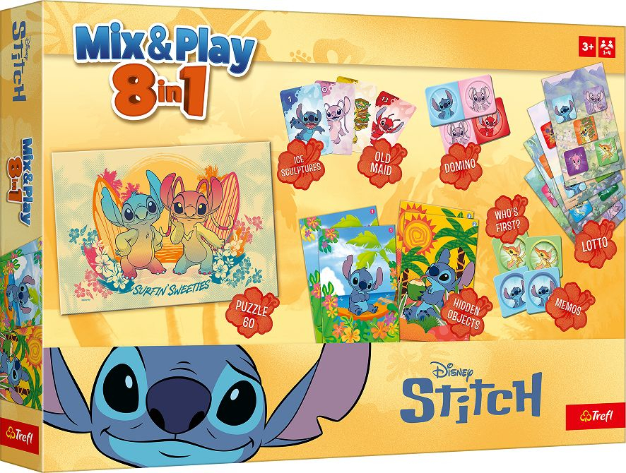 Trefl Disney Stitch 8-in-1 Jocuri Mix