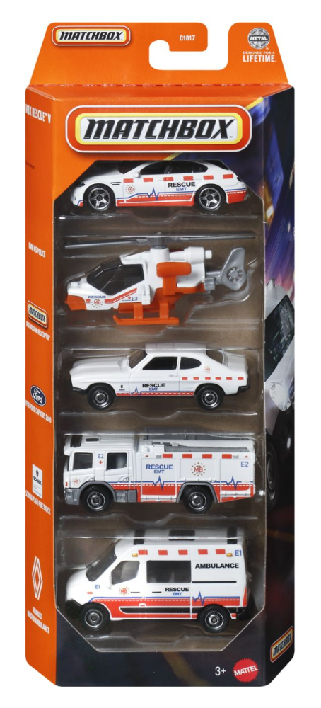 Matchbox Set 5 Masini Rescue Metalice 1:64