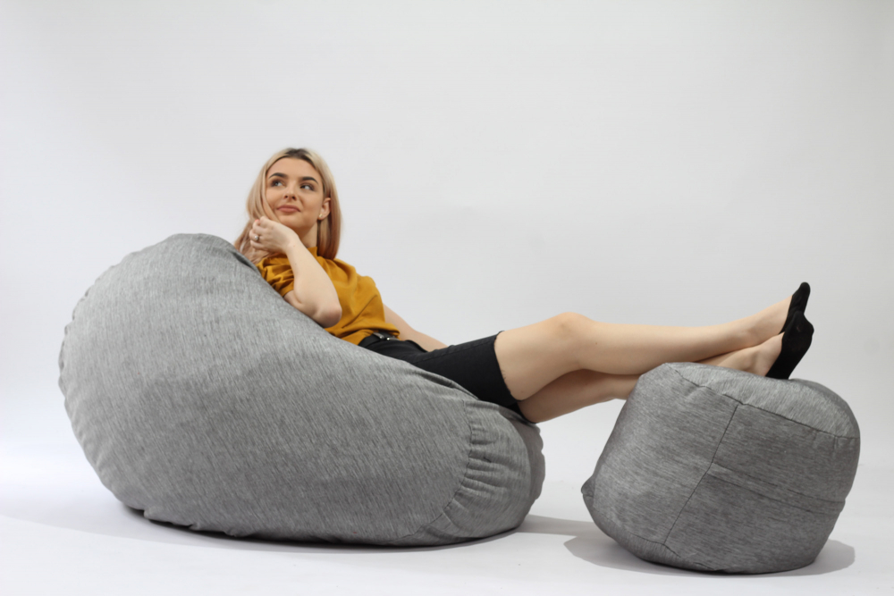 Fotoliu Puf Matusalem Moon Grey | Pufrelax - imagine 2