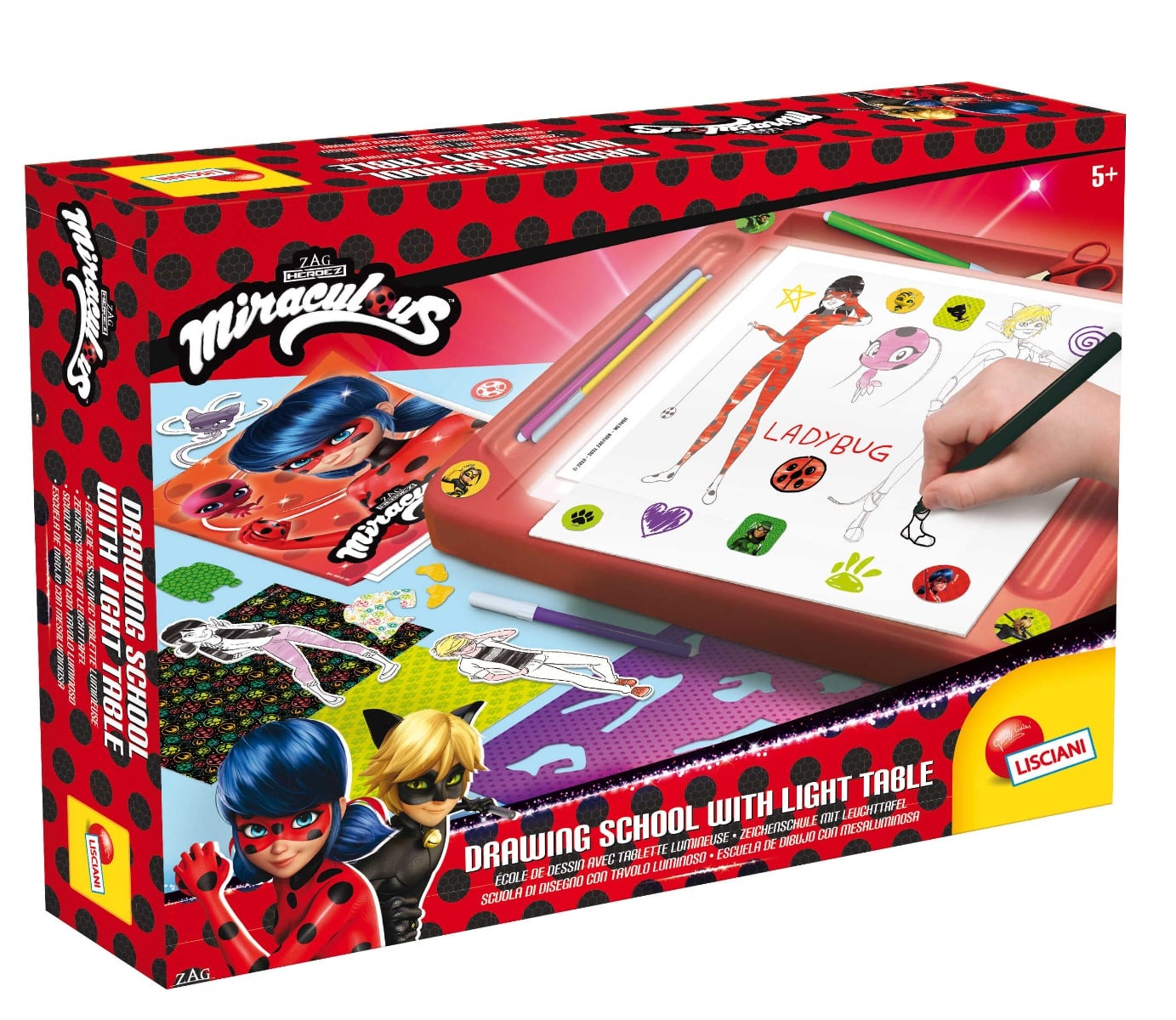 Tabla de Desen Ladybug Lisciani cu LED și Accesorii