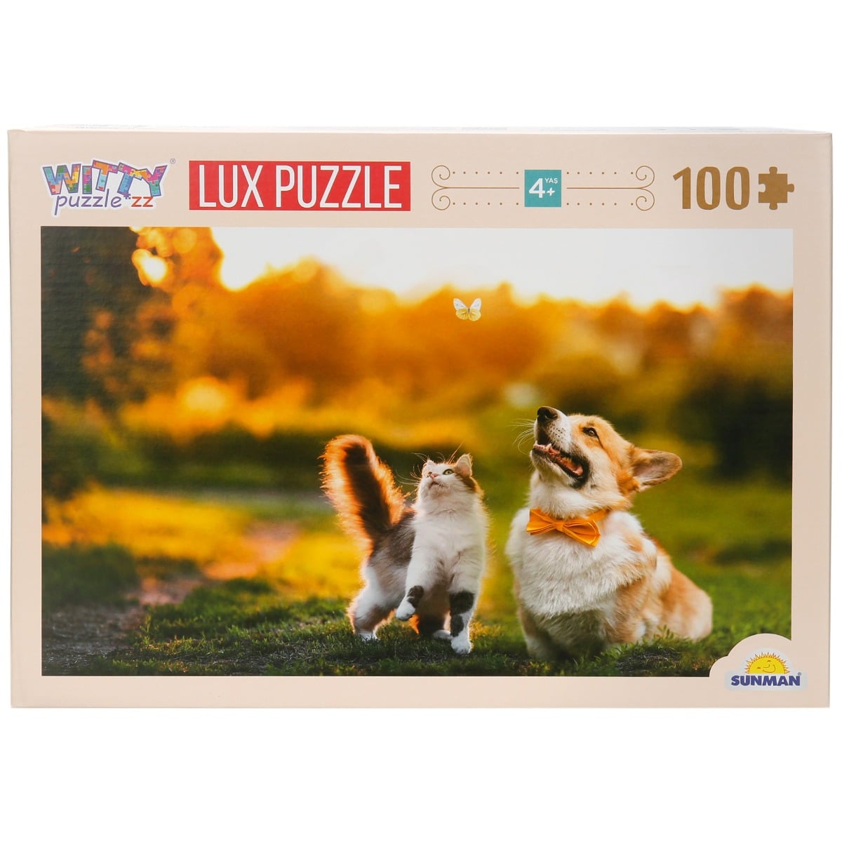 Puzzle Luxury Pisica și Câine 100 piese Witty Puzzlezz