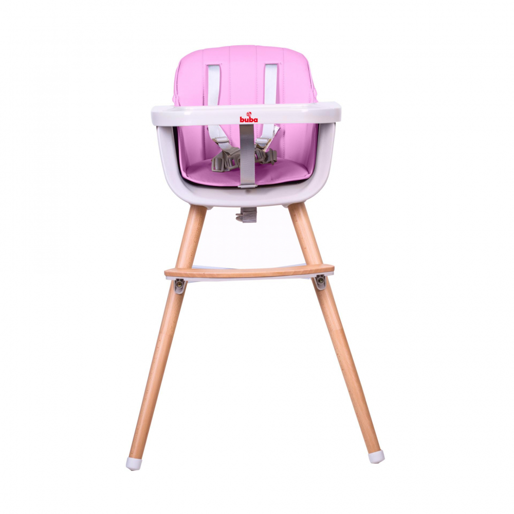 Buba Carino 2-in-1 Scaun Lemn Fag Roz - imagine 3