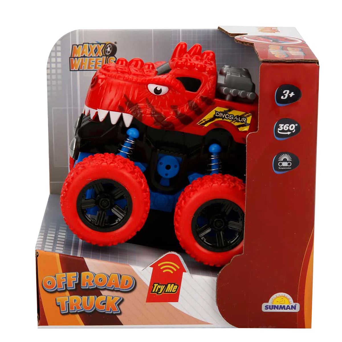 Masina Off Road Maxx Wheels Dinozaur Rosu