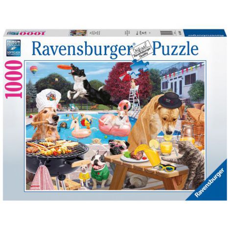 Puzzle Câini la Piscină 1000 piese Ravensburger