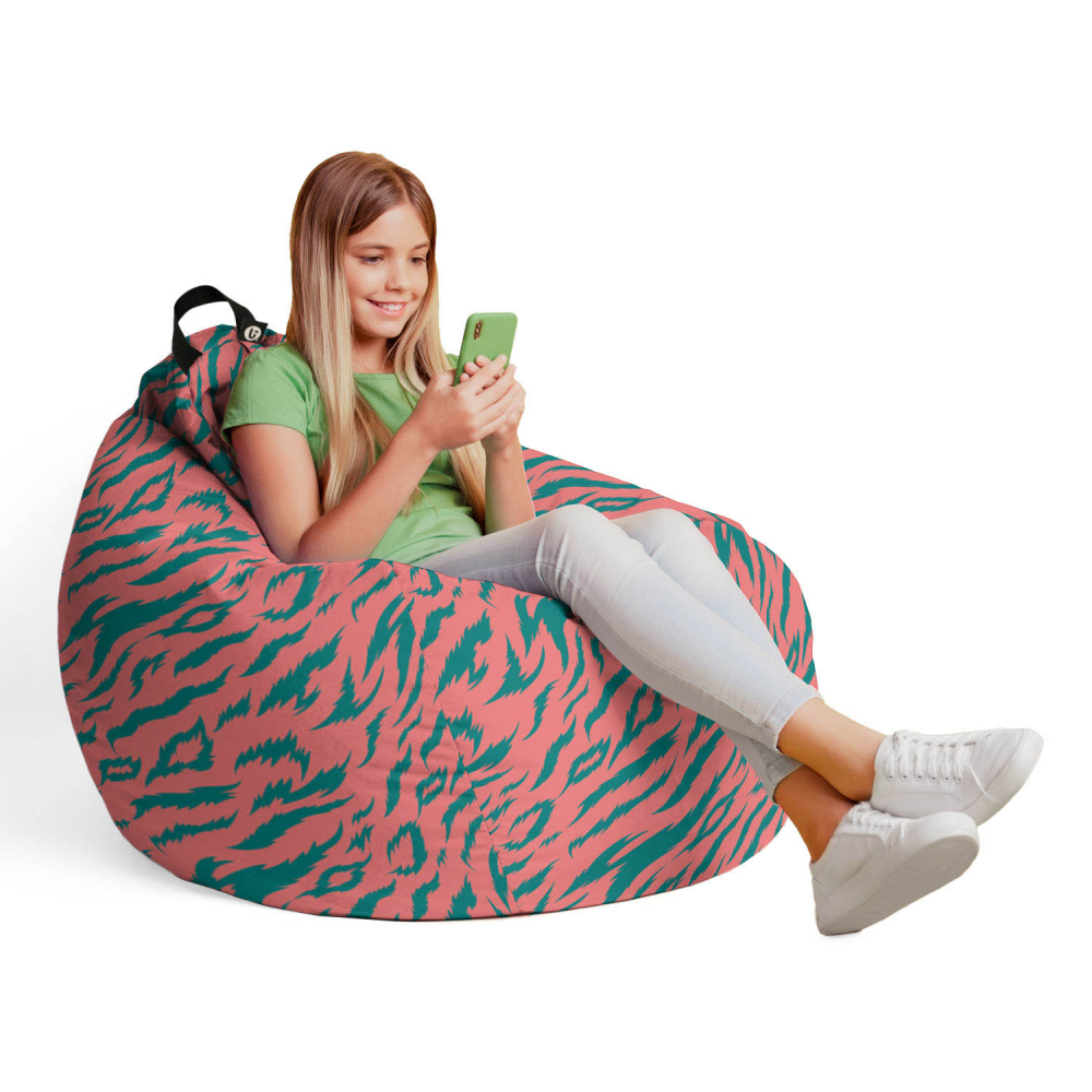 Fotoliu Puf Updeco Pink Tigre L, Pentru Copii - imagine 4