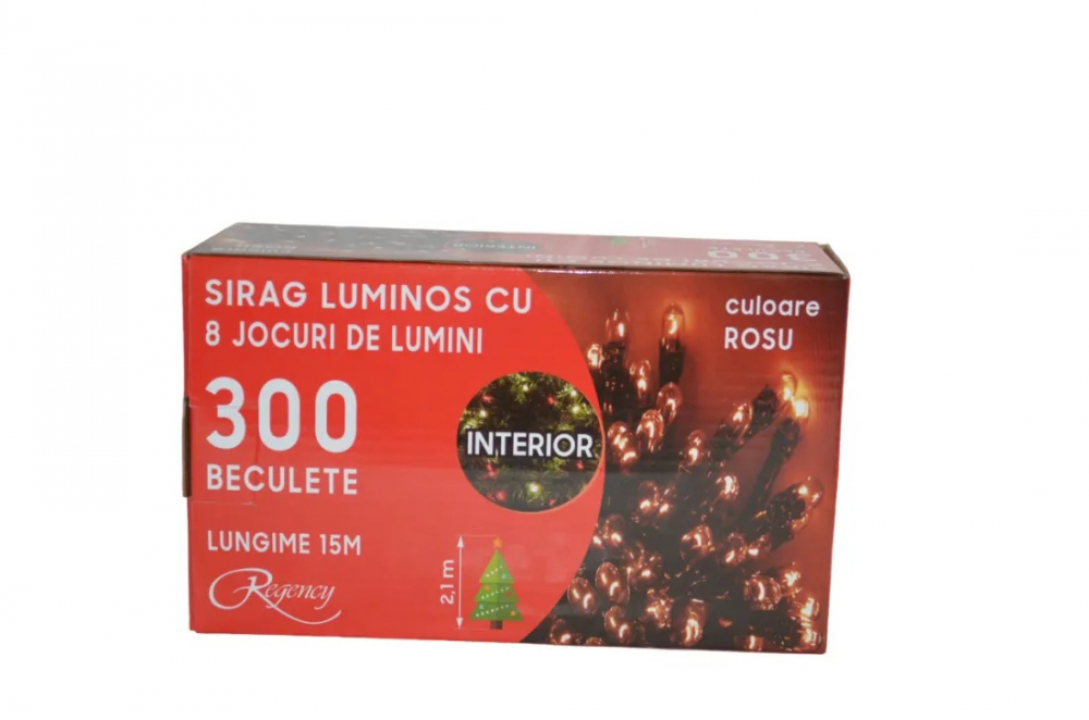 Ghirlandă Crăciun Regency, 300 LED Roșii, 15 m