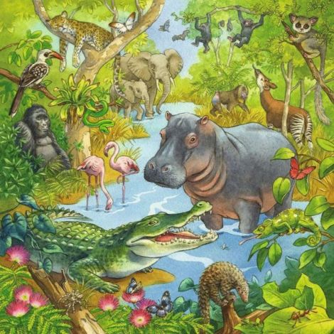 Puzzle Aventuri Jungla Ravensburger 3x49 piese - imagine 2