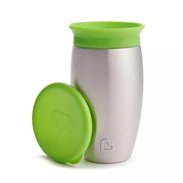Cana Miracle 360 Munchkin Stainless Steel, Verde, 296ml - imagine 5