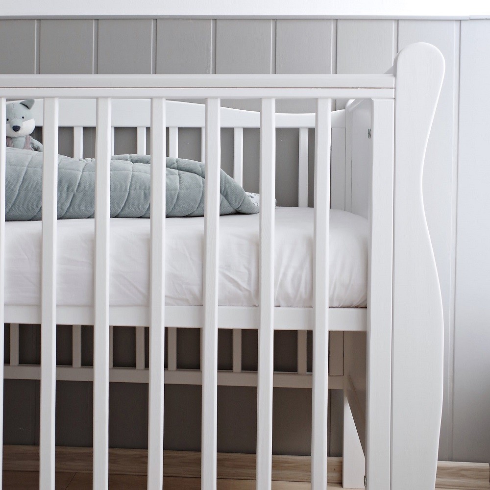 Patut Woodies Alb 120x60 cm, Saltea Reglabila - imagine 5