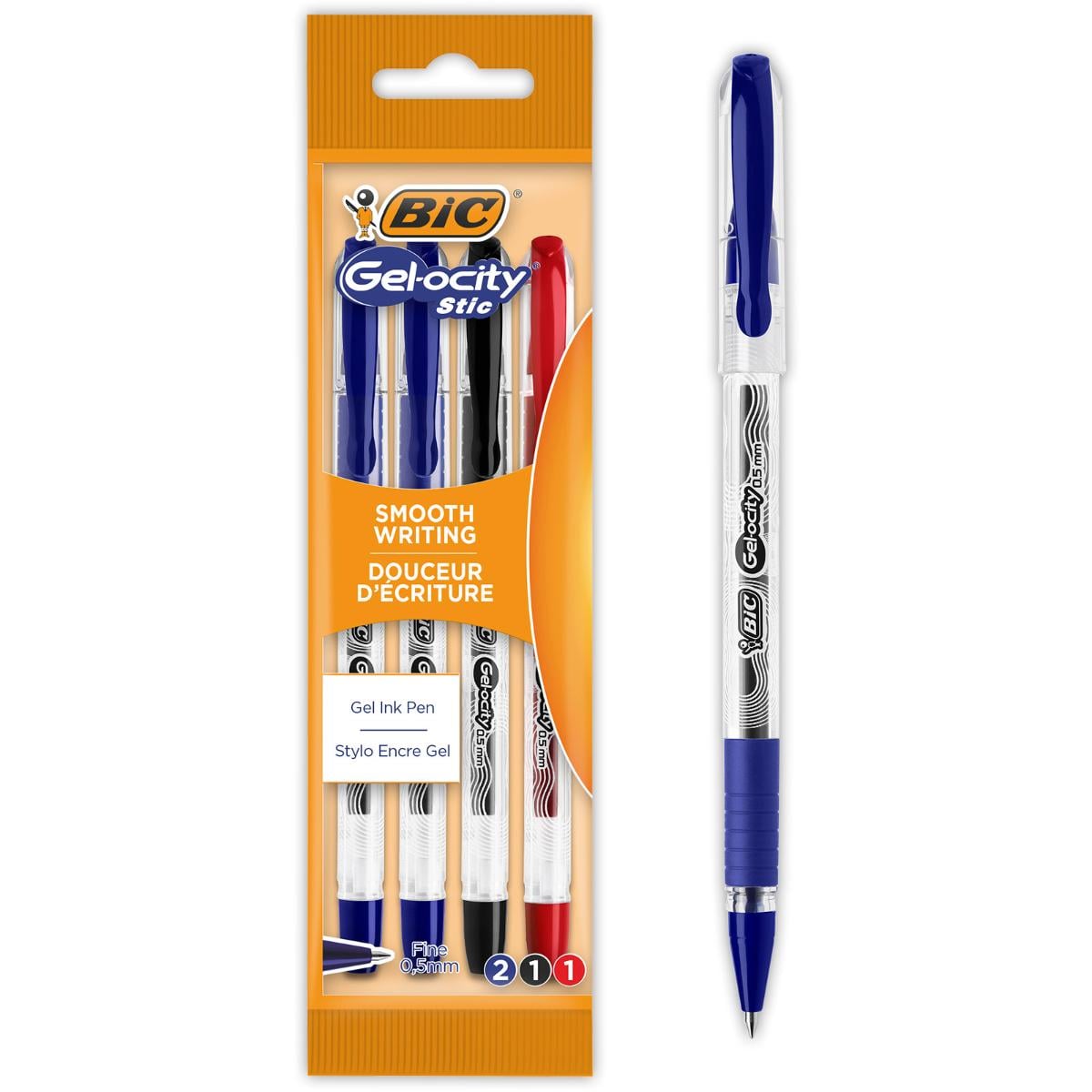 Set 4 pixuri Bic Gel-ocity 0.5 mm, Scriere Fluidă