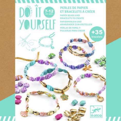 Kit Djeco: Brățări DIY din Mărgele de Hârtie