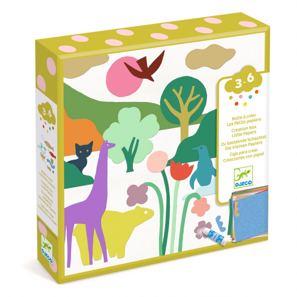 Djeco Little Papers: Set creativ cu 21 foi și accesorii