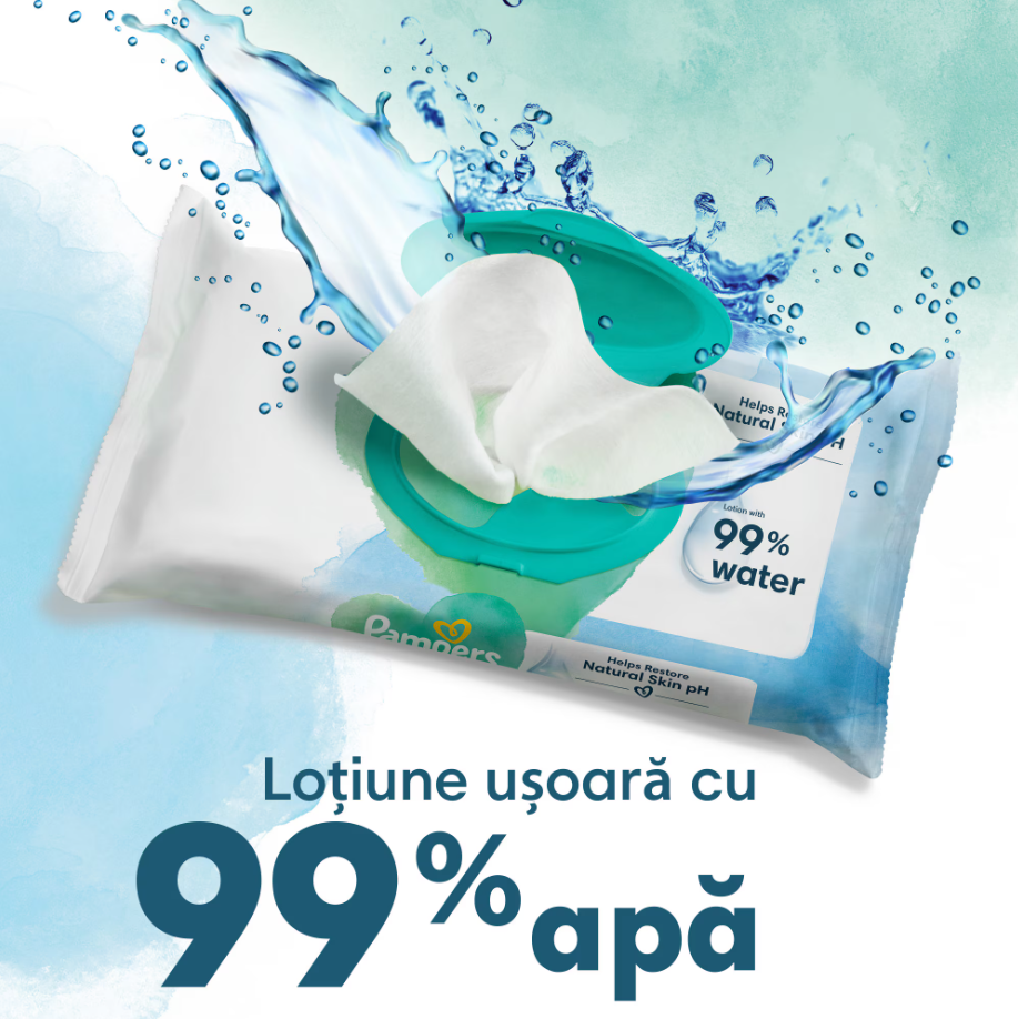 Pampers Harmonie Aqua, Servetele cu 99% Apa - imagine 2