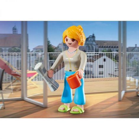 Playmobil Figurină Femeie cu Ziar și Cafea - Joc Creativ - imagine 3