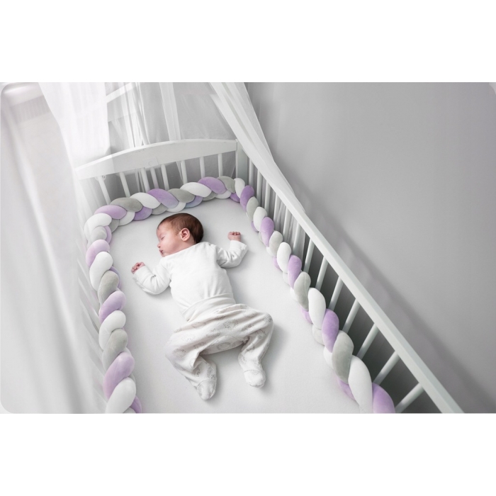 Protecție Patut Ricokids Antialergică Mov/Gri - imagine 2