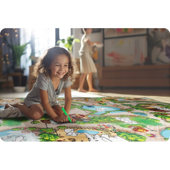 Saltea Joacă XXL Ricokids Zoo 200x120 - imagine 2