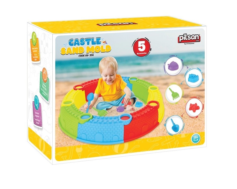 Cutie nisip modulară Pilsan Castle cu accesorii