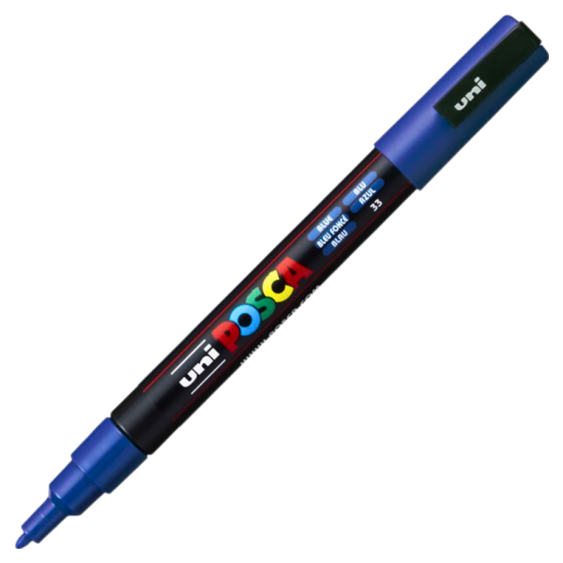 Marker Posca PC-3M Albastru | Vârf Fin 0.9-1.3mm