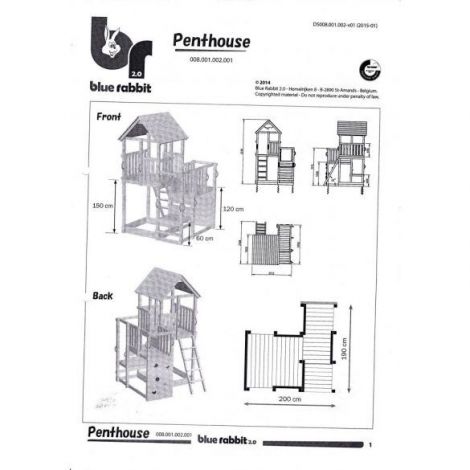 Spatiu de Joaca BlueRabbit 2.0 Penthouse, Lemn Tratat - imagine 4