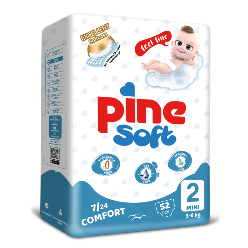 Scutece Pine Soft 3-6kg 52 buc | Protecție superioară - imagine 2