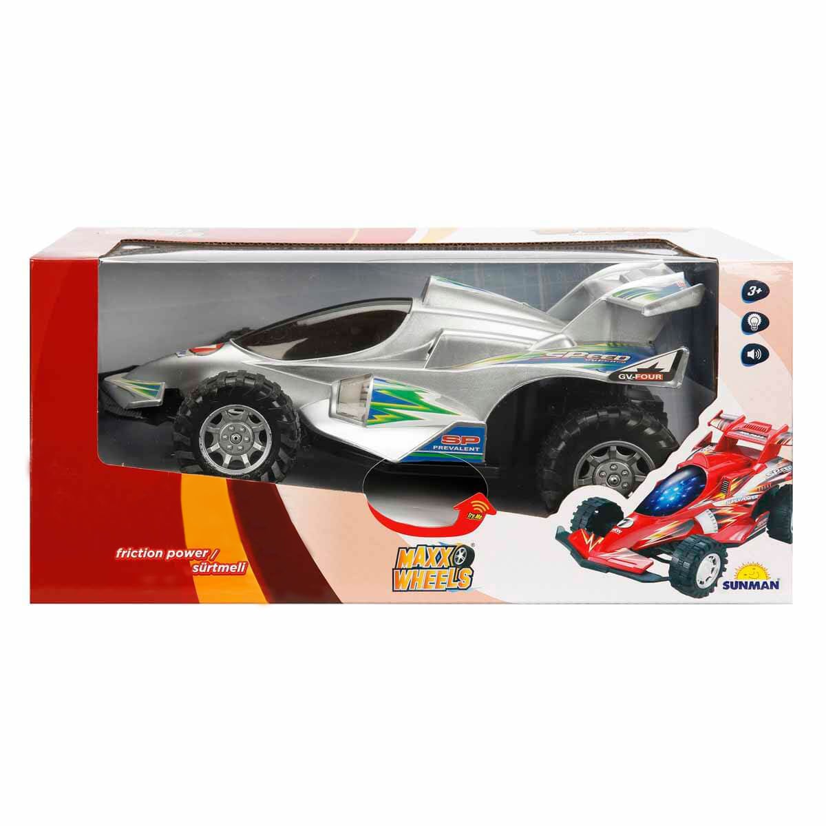 Mașină de Curse Maxx Wheels cu Lumini și Sunete, Gri