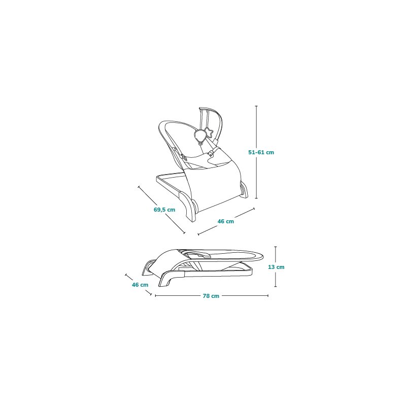Fotoliu balansoar Lionelo Lilac ergonomic - imagine 3
