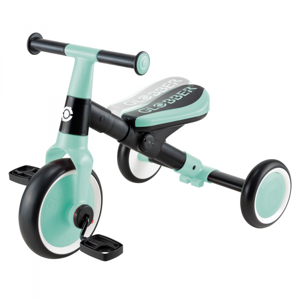 Tricicleta Globber 2 in 1 Verde, Pedèalse Dĕţaşabile 12Luni