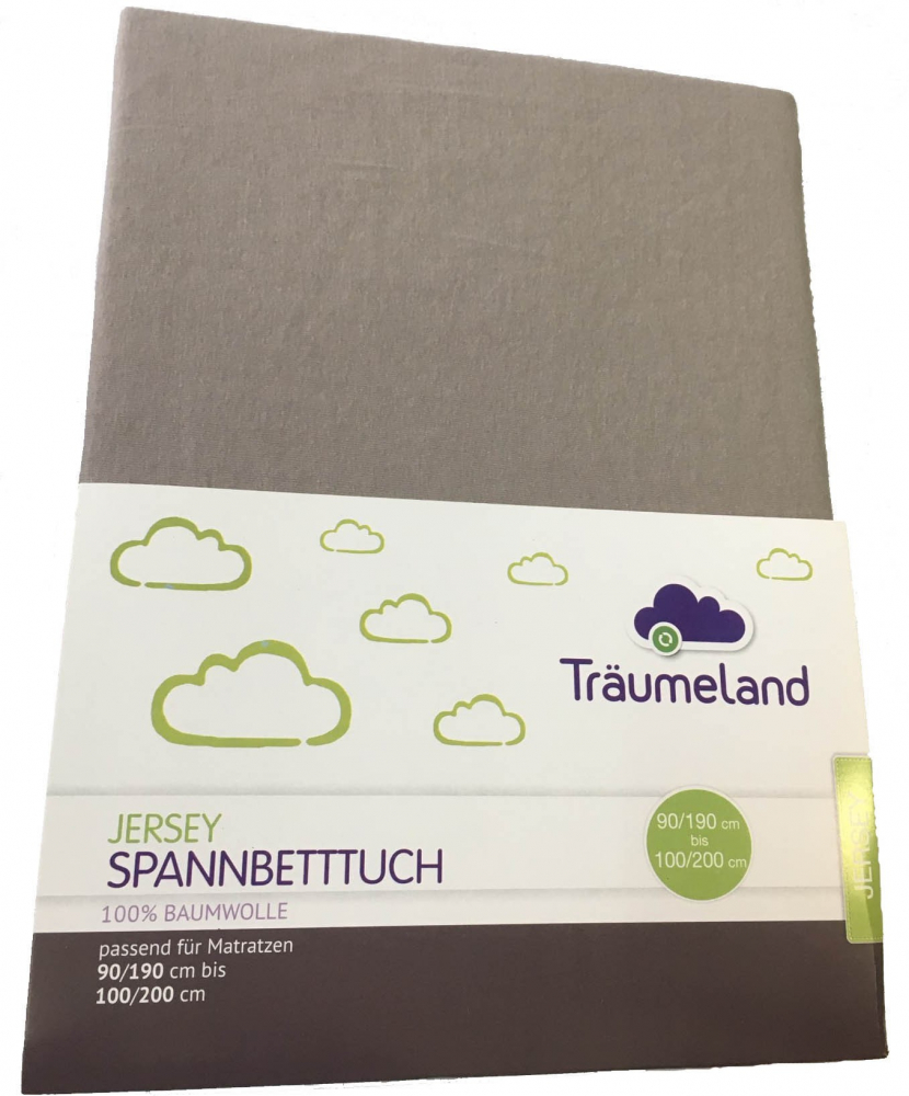 Cearsaf Traeumeland Jersey Anthracite 90x200 cm - imagine 2