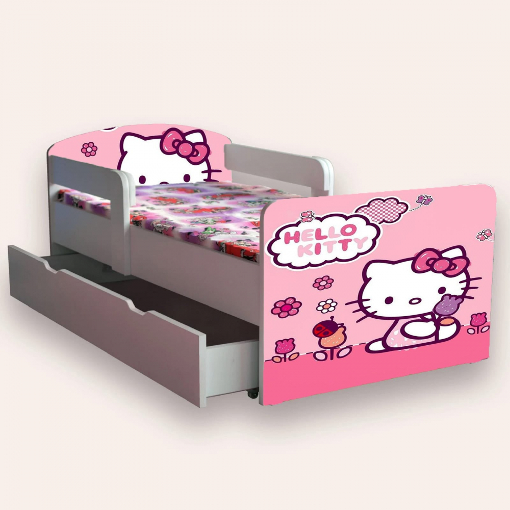 Pat Hello Kitty Cameramagica cu sertar 160x80 - imagine 2