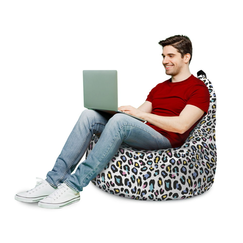 Fotoliu Updeco Puf Bean Bag Leopard Pastel - imagine 3