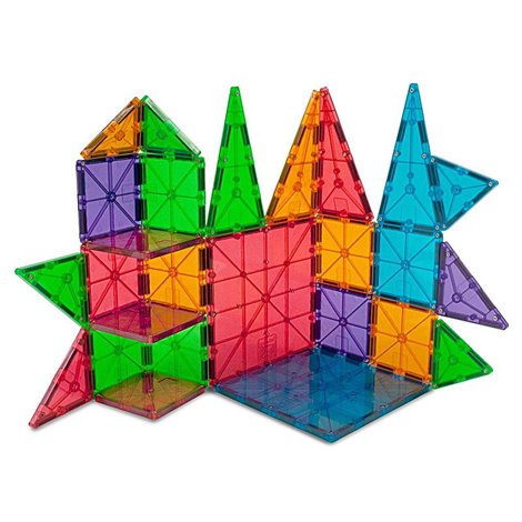 Magna-Tiles 100 Piese Transparente, Constructie Magnetica - imagine 4