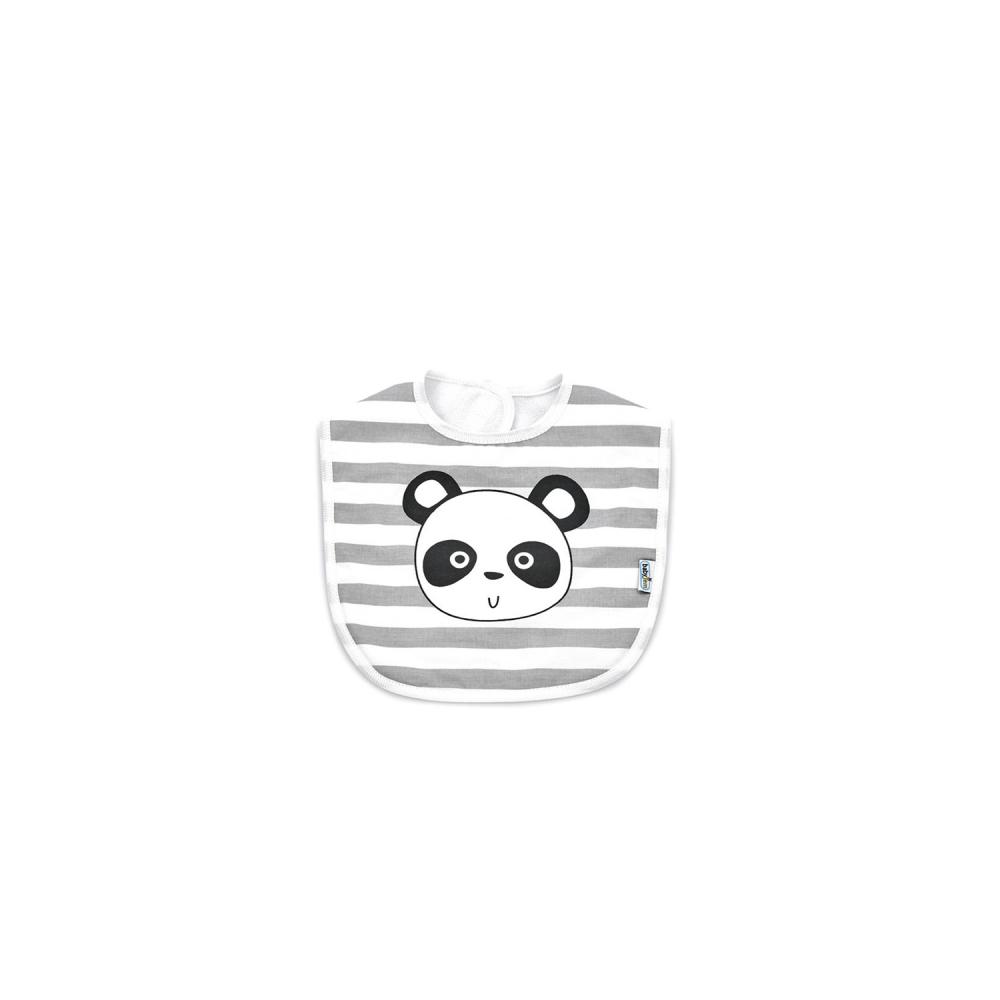 Baveta BabyJem Panda Grey, Moale și Confortabilă - imagine 2