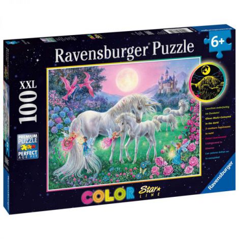 Puzzle Unicorni 100 piese Ravensburger Premium - imagine 3