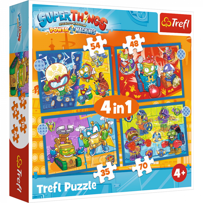 Puzzle Trefl 4in1 Super Things - Educație și Distracție