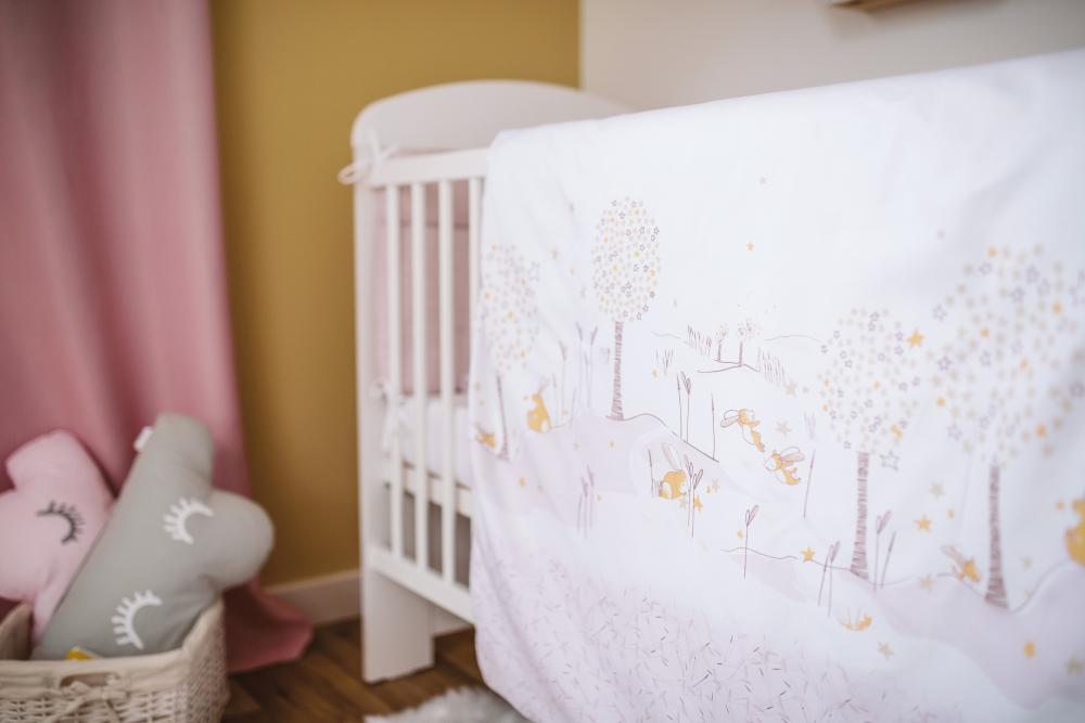 Lenjerie Patut Pink Bunny Bumbac 2 Piese Bubaba - imagine 2