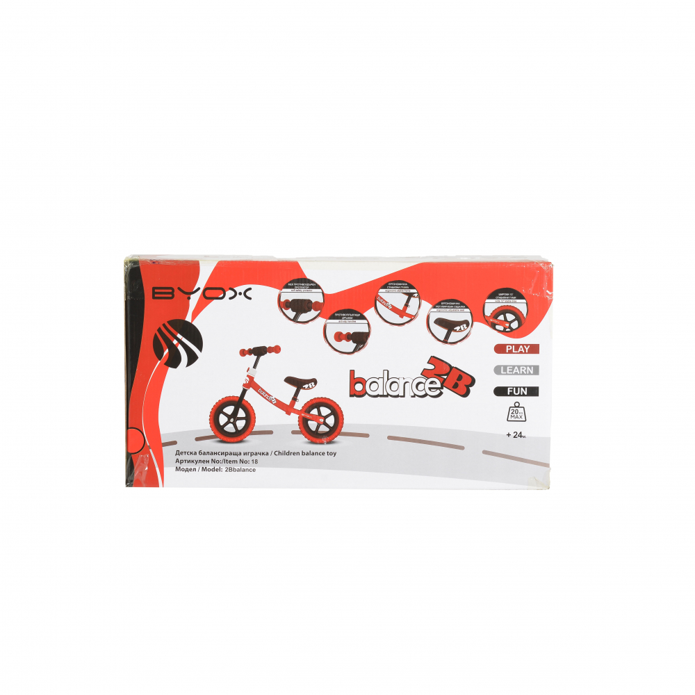 Bicicleta Byox 2B Balance Red, 12 inch, Fară Pedale - imagine 3