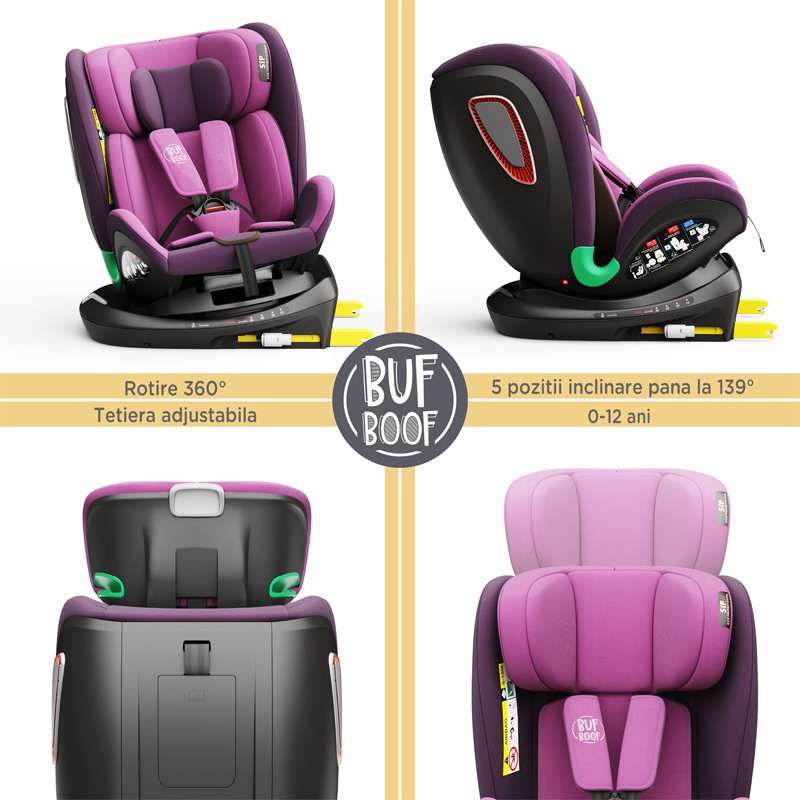 Scaun Auto Platinum Deluxe i-Size Rotativ Buf Boof - imagine 5