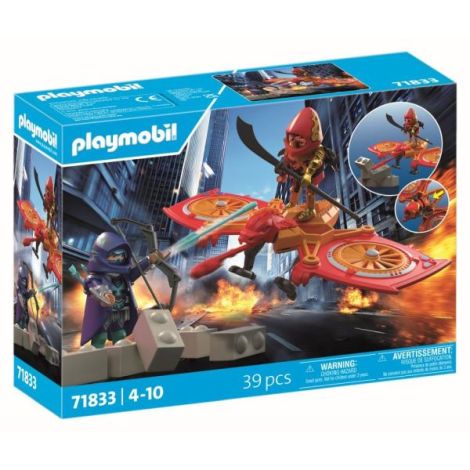 Playmobil Erou cu Drona Ninja - Jucarie Actiune - imagine 2