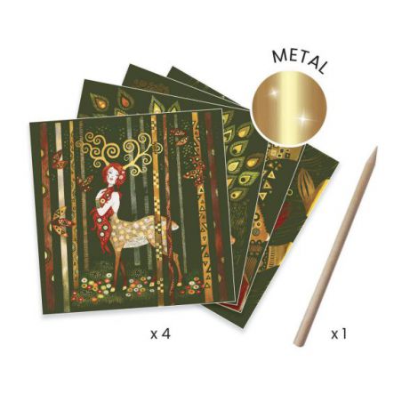 Set Răzuit Klimt Zeițe Aurite Djeco - imagine 3