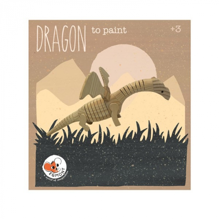 Set Pictat Dragon Egmont Toys, Joc Lemn Articulat