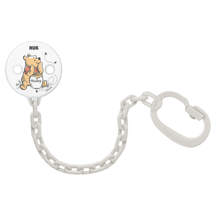 Lanț Suzetă NUK Disney Winnie Gri - Antipierdere
