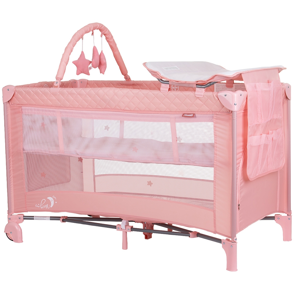 Patut pliabil Chipolino Luna Flamingo cu infasat - imagine 2