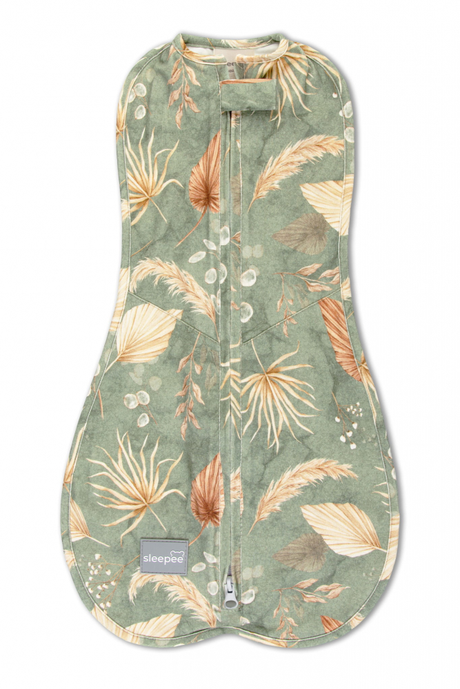 Swaddle Nou-Născut Boho Green Nor Pufos + Căciuliță