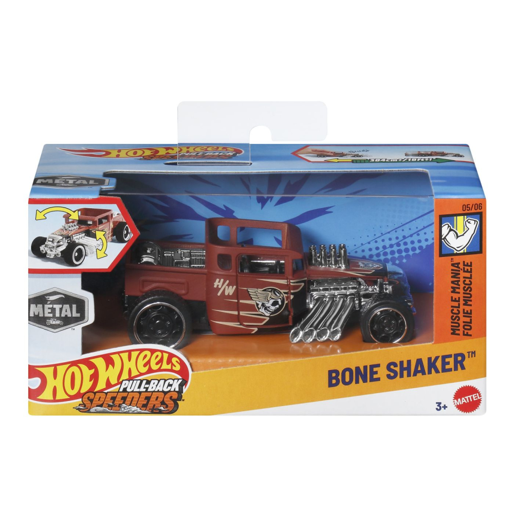 Hot Wheels Bone Shaker Metal 1:43 Pull Back Mattel