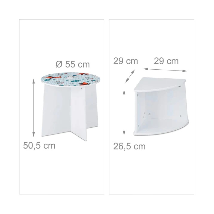 Set Masa si 4 Scaune Ginger Home Lemn Compact - imagine 4