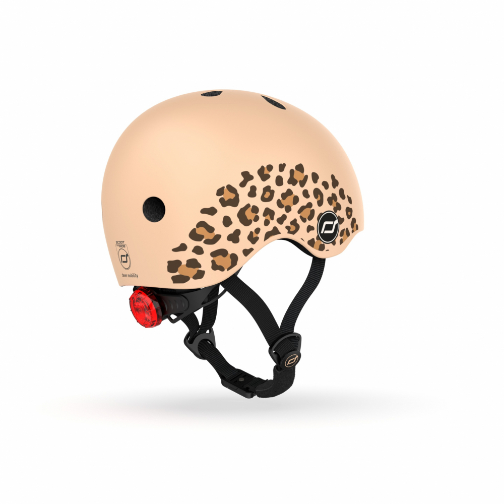 Casca Copii Scoot and Ride LED, Magneți, Leopard 45-51cm - imagine 6