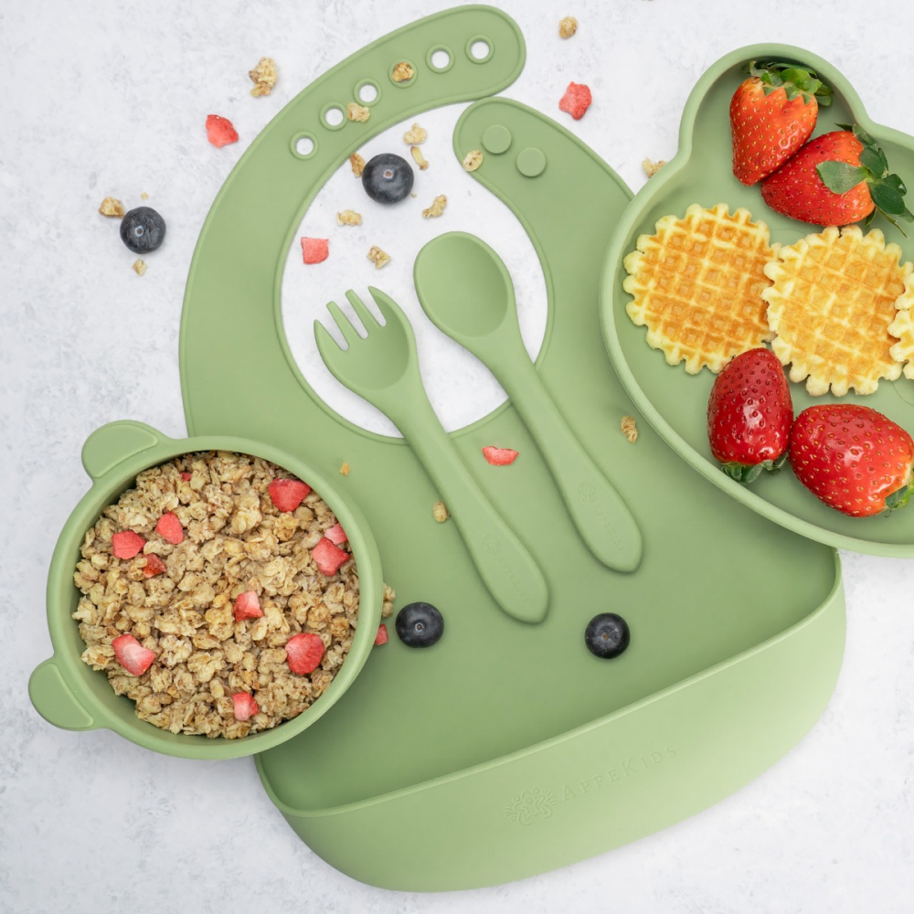 Set Diversificare AppeKids Panda, 5 Piese, Silicon - imagine 2