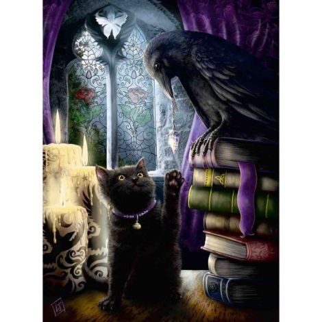 Puzzle Pisica Neagra Si Corb Ravensburger 500 piese